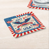 Home of the Brave Rechteckiger Pappuntersetzer (angewinkelt)