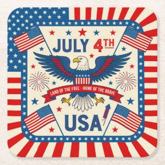 Home of the Brave Rechteckiger Pappuntersetzer