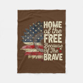 Home Of The Free Beursache Of The Brave Sunflower Fleecedecke (Vorderseite)