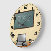 Home Office Desk Laptop Coffee Große Wanduhr (Winkel)