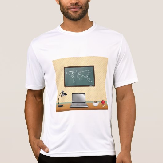 Home Office Desk Laptop Coffee T-Shirt (Vorderseite)