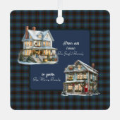 Home Original Scottish Tartan Christmas Ornament Aus Metall (Vorderseite)