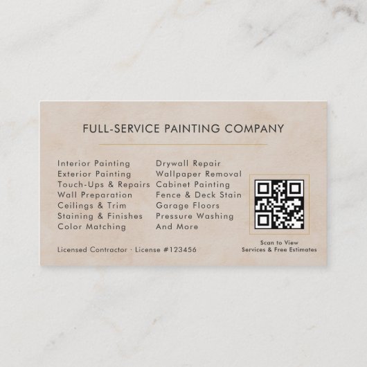 Home Painter Professional QR Code Visitenkarte (Rückseite)