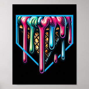 Home Plate Drip - Eiscreme Softll und verkaufen Poster