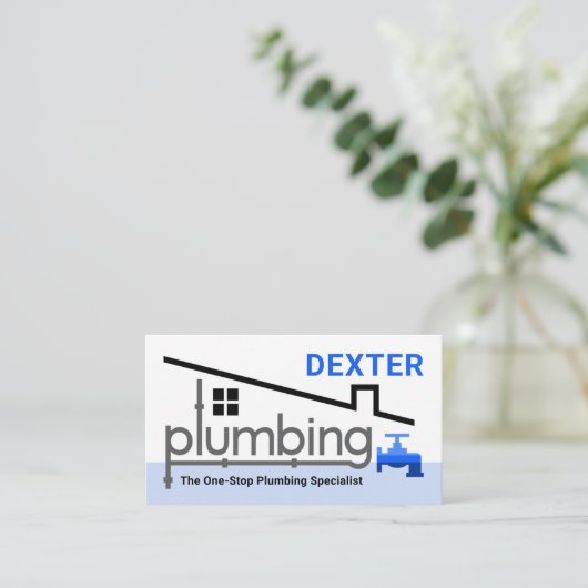 Home Plumbing Faucet Pipeline Plumber Service Visitenkarte (Stehend Vorderseite)