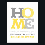Home print or poster customize personalize<br><div class="desc">This is a lovely print for your home or to give as a housewarming or wedding gift for someone. Just click on the orange customize rectangle and you can change the words and date under the squiggles and add your own phrases or dates. You can also change the font and...</div>