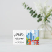 Home Properties Realtor Logo | City Buildings Visitenkarte (Stehend Vorderseite)