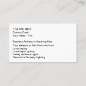 Home Property Landscape Lighting Visitenkarte (Rückseite)