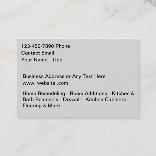 Home Remodeling Services Modern Kitchen Visitenkarte (Rückseite)