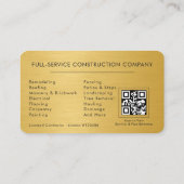 Home Renovation QR Code Metallic Visitenkarte (Rückseite)