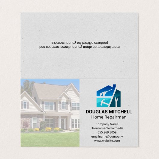 Home Renovation Tools | General Contractor Visitenkarten (Außenseite Aufgefaltet)