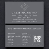 Home Repairs Contractor Gray Silver QR Code Visitenkarte
