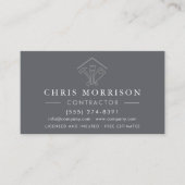 Home Repairs Contractor Gray Silver QR Code Visitenkarte (Vorderseite)