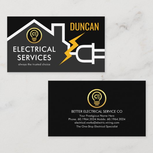 Home Roof Power Plug Frame Visitenkarte (Vorne/Hinten)