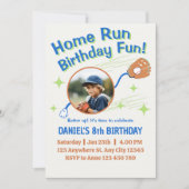 Home Run Baseball Birthday Kids Einladung (Vorderseite)