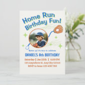Home Run Baseball Birthday Kids Einladung (Stehend Vorderseite)