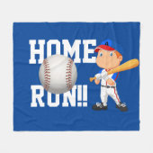 Home Run Baseball Fleece Blanket (Vorderseite (Horizontal))