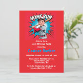 Home Run Boy Geburtstagsfeier Einladung (Stehend Vorderseite)