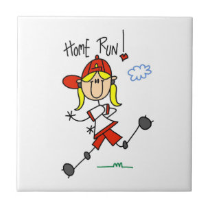 Home Run Girls Softball T-Shirts und Geschenke Fliese