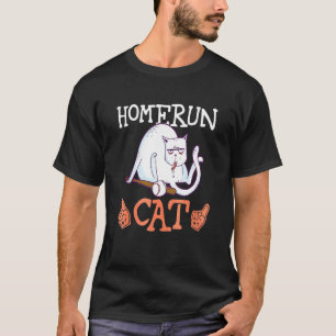 Home Run Katze Baseballschläger Sport T-Shirt