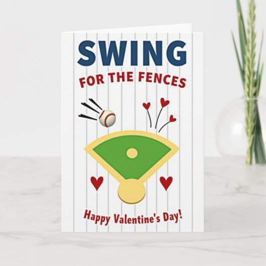 Home Run Love Valentine Card Karte (Vorderseite)