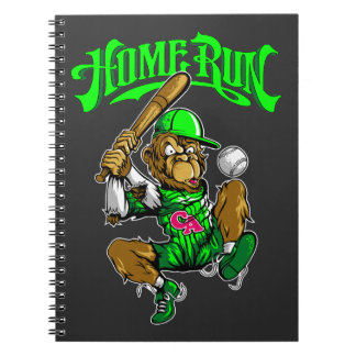 Home Run Monkey Baseball Notizblock