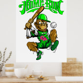 Home Run Monkey Baseball Poster (Küche)