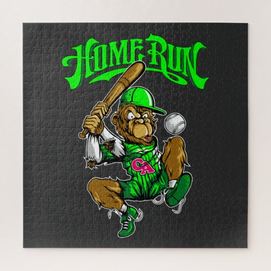 Home Run Monkey Baseball Puzzle (Vertikal)