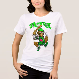 Home Run Monkey Baseball Tri-Blend Shirt