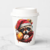 Home-Run Raccoon Ballgame Paper Cup Pappbecher (Vorderseite)