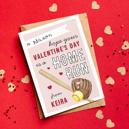 Home Run Softball Classroom Valentines Day Card Einladung