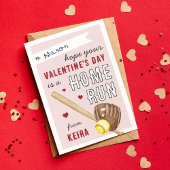 Home Run Softball Classroom Valentines Day Card Einladung
