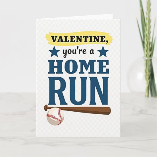 Home Run Valentine Baseball Card Karte (Vorderseite)