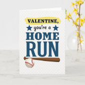 Home Run Valentine Baseball Card Karte (Gelbe Blume)