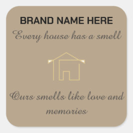 Home Scent Candle Label | Customize with Your Logo Quadratischer Aufkleber