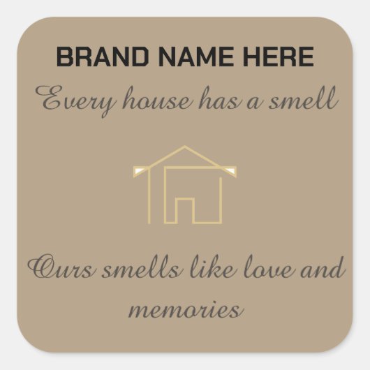 Home Scent Candle Label | Customize with Your Logo Quadratischer Aufkleber (Vorderseite)