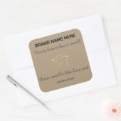 Home Scent Candle Label | Customize with Your Logo Quadratischer Aufkleber (Umschlag)