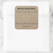 Home Scent Candle Label | Customize with Your Logo Quadratischer Aufkleber (Tasche)