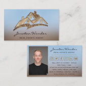 Home Social Media-Logo Real Anwesen Agent Foto Visitenkarte (Vorne/Hinten)