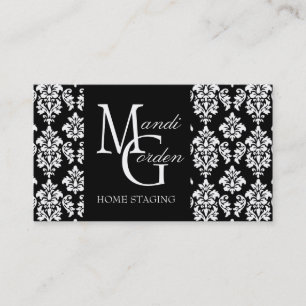 Home Staging Monogram Damast Visitenkarten Visitenkarte