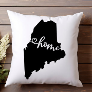 Home State Umriss Herz Maine Kissen