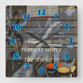 Home Studio Clock Quadratische Wanduhr