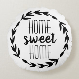 Home Sweet Home Farmhouse Pillow Rundes Kissen