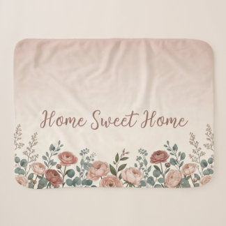 Home Sweet Home Floral Sherpa-Decke Sherpadecke