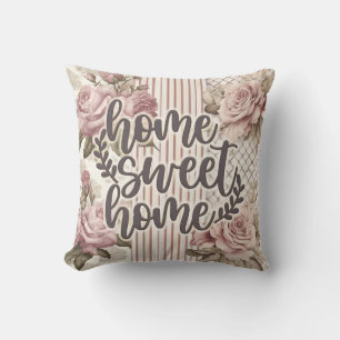 Home Sweet Home gestreifte Rose Immobilien-Geschen Kissen