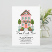 Home Sweet Home Housewarming Party Invitation Card Einladung (Stehend Vorderseite)