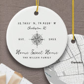 Home Sweet Home Latitude Longitude Personalized Keramik Ornament
