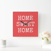 Home sweet home minimal design quadratische wanduhr (Zuhause)