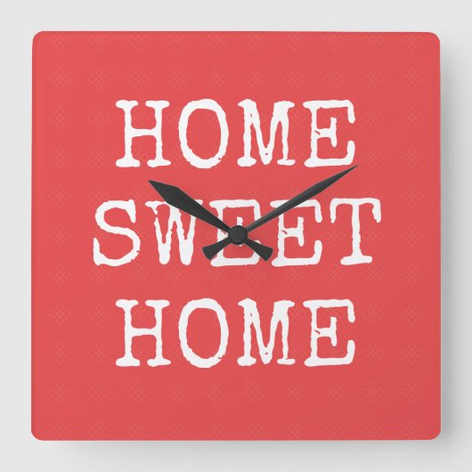 Home sweet home minimal design quadratische wanduhr (Vorderseite)