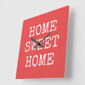 Home sweet home minimal design quadratische wanduhr (Winkel)